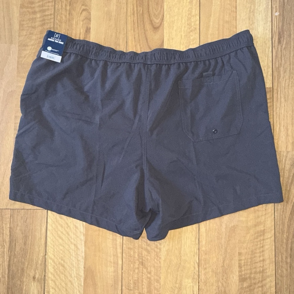 Men's George Charcoal Swim Trunks Shorts w/ Drawstring Gray Size 3XL (48-50) - Picture 2 of 5